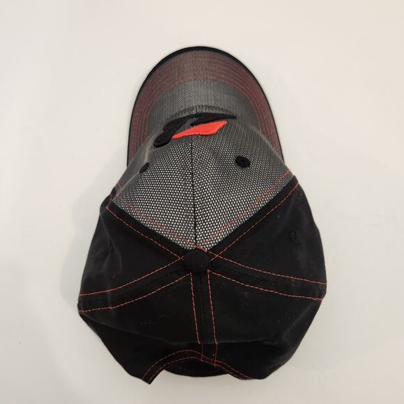 K-PRODUCTS Bridgestone Black Grey Adjustable Strapback Hook Loop Mens OS FLAWED - Picture 9 of 12